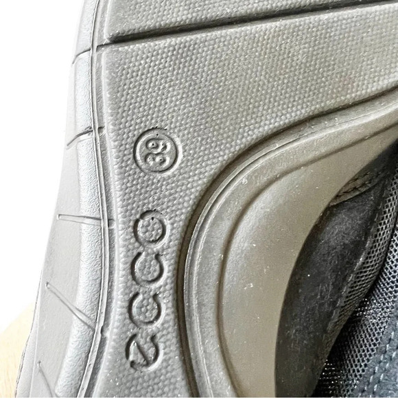 Ecco Bluma Black Leather Ballet Flats‎ Women’s Size 39 EU Mixed Media Comfort - Picture 4 of 12